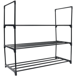 3 Tier Shoe Rack Black - thumbnail 4