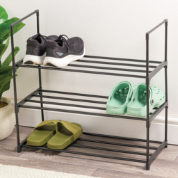 3 Tier Shoe Rack Black - thumbnail 2