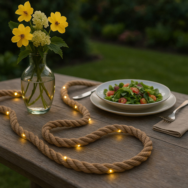 Lighting Collection Bali Twine Solar LED Outdoor Rope - image 1