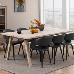Florence A Line White Oak Rectangular Dining Table
