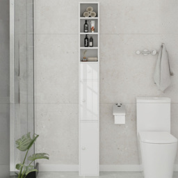 Mayfair White Tall Storage Cabinet with Adjustable Shelves - thumbnail 1