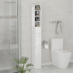 Mayfair White Tall Storage Cabinet with Adjustable Shelves - thumbnail 3