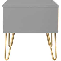 Crowndale Diamond Single Drawer Dusk Grey Side Table Ready Assembled - thumbnail 3