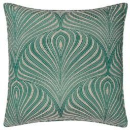 Paoletti Gatsby Emerald Jacquard Piped Cushion