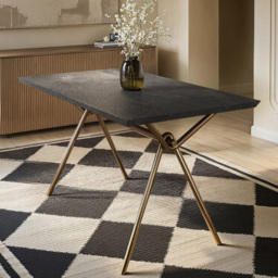 SOLACE+CO Lexi Black 6 Seater Dining Table
