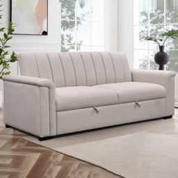 Loft24 Charlotte 3 Seater Natural Sofa Bed