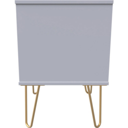 Crowndale Diamond 2 Drawer Matt Grey Bedside Table - thumbnail 4
