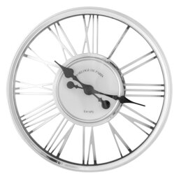 Silver Round 3D Wall Clock 45cm - thumbnail 1