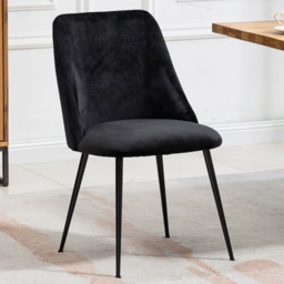 Artemis Home Morandi Set of 2 Black Velvet Dining Chair