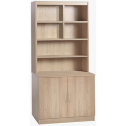 R White Cabinets 2 Door Oak Desk Height Cupboard with Hutch - thumbnail 2