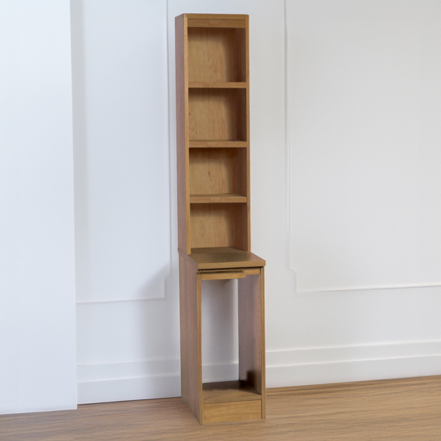 R White Cabinets Brown 4 Shelf Desktop Tower Storage with Hutch - image 1