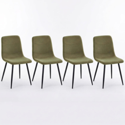 FWStyle Nova Evie 4 Seater Sintered Stone Square Dining Set Grey and Green - thumbnail 2
