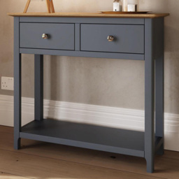 FWStyle Taberno Graphite Blue 2 Drawer Hallway Console Table