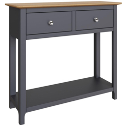 FWStyle Taberno Graphite Blue 2 Drawer Hallway Console Table - thumbnail 2