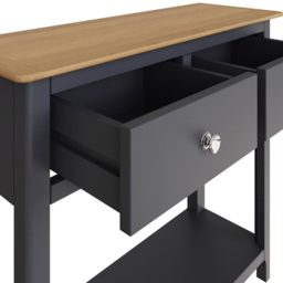 FWStyle Taberno Graphite Blue 2 Drawer Hallway Console Table - thumbnail 4
