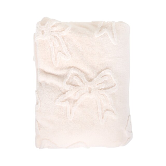 Bow Ivory Faux Fur Throw - image 1