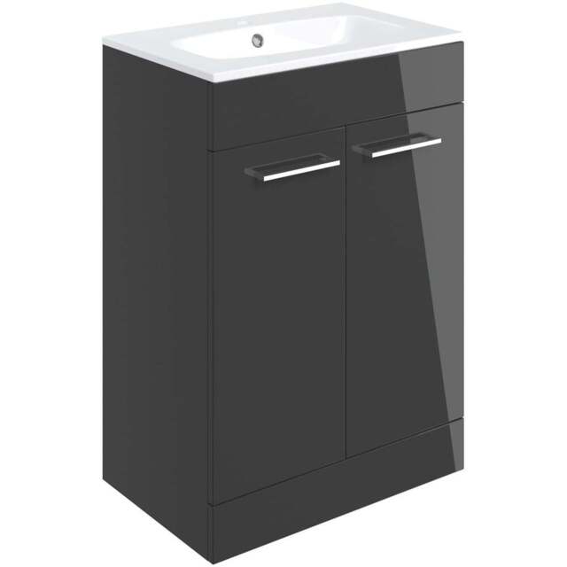 Bathstore Milford 2 Door Anthracite Floor Standing Basin Unit 610mm - image 1