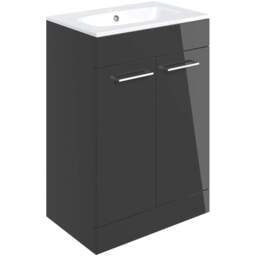 Bathstore Milford 2 Door Anthracite Floor Standing Basin Unit 610mm