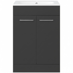 Bathstore Milford 2 Door Anthracite Floor Standing Basin Unit 610mm - thumbnail 4