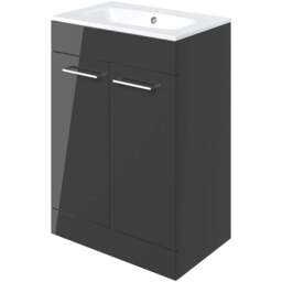 Bathstore Milford 2 Door Anthracite Floor Standing Basin Unit 610mm - thumbnail 3