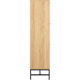 Florence Albany 4 Door Oak Shoe Cabinet with Black Legs - thumbnail 3