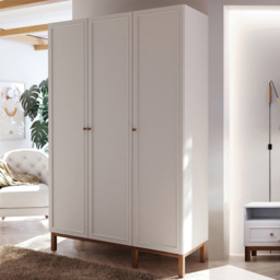 Florence Wensley 3 Door Light Grey and Oak Wardrobe