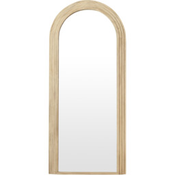 Evie Ridged Arch Lean To Mirror   Washed Wood - thumbnail 1