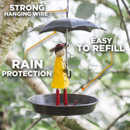 Marco Paul Novelty Hanging Metal Umbrella Girl Bird Feeder with Bird Seed Food 1kg - thumbnail 4