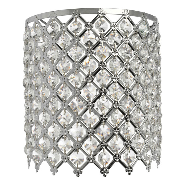 Crystal Cross Shade Silver Ceiling Light 20cm