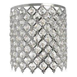 Crystal Cross Shade Silver Ceiling Light 20cm