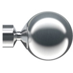 New Edge Blinds Satin Silver Fixed Length Metal Eyelet Curtain Pole Set with Sphere Finial 110cm - thumbnail 2