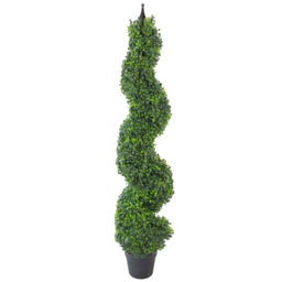 Leaf Spiral Topiary Buxus Boxwood Artificial Tree in Pot 120cm - thumbnail 1