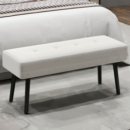 Portland Cream White Padded Bench - thumbnail 1