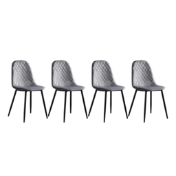 Alivio Set of 4 Grey Velvet Dining Chairs - thumbnail 2
