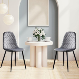 Alivio Set of 4 Grey Velvet Dining Chairs - thumbnail 4