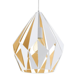 EGLO Carlton 1 Steel White and Gold Geometric Modern Pendant - thumbnail 3