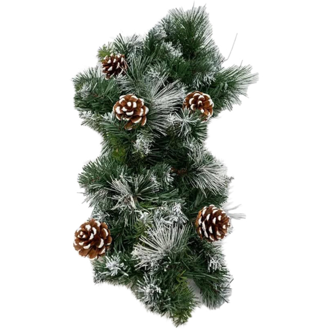 Marco Paul Green Frosted Glacier with Pinecones Christmas Garland 90cm - image 1