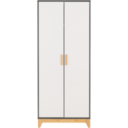 Seconique Cleveland 2 Door White and Grey Metal Effect Wardrobe - thumbnail 3