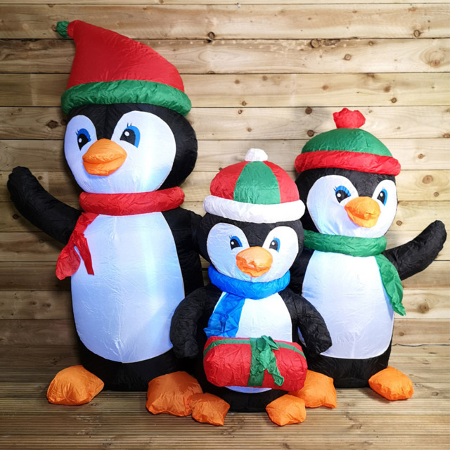 Samuel Alexander Penguin Family Lit Inflatable Christmas Decoration 5ft - image 1