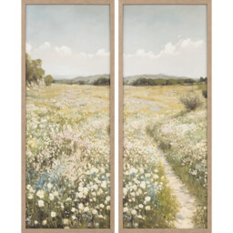 Set of 2 In the Meadows Canvases Green