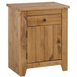 Havana Single Door and Single Drawer Solid Pine Bedside Table - thumbnail 2