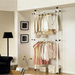 House of Home 2 Tier Telescopic Hanging Rail Adjustable Wardrobe - thumbnail 2