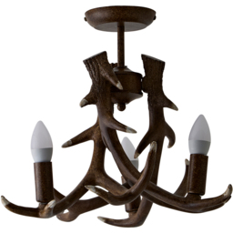ValueLights Caribou Rustic Antler 3 Way Ceiling Light