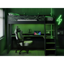 Recoil Ultimate Vivid Charcoal and Green Small Double High Sleeper with Desk - thumbnail 4