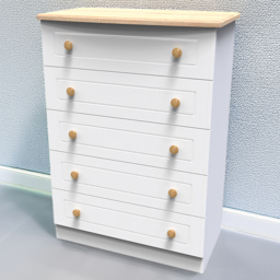 Crowndale Warwick White Ash and Oak 5 Drawer Chest of Drawers