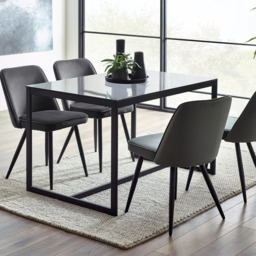 Julian Bowen Chicago Smoked Glass 4 Seater Dining Table