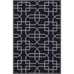 Desire Rugs Black Anti Slip Cubed Trellis Design Door Mat 67 x 220cm