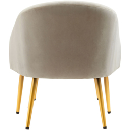 Premier Housewares Yasmeen Mink Velvet Accent Chair with Footstool - thumbnail 4