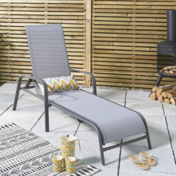Outdoor Essentials Hawaii Grey Height Adjustable Sun Lounger - thumbnail 3