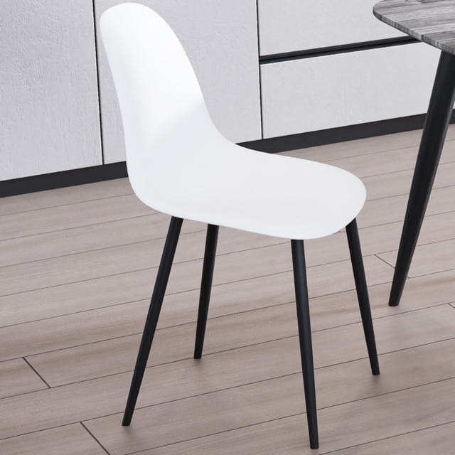 Core Products Aspen Set of 2 White and Black Curved Dining Chairs - image 1